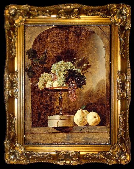framed  Frans Snyders Grapes Peaches and Quinces in a Niche, ta009-2